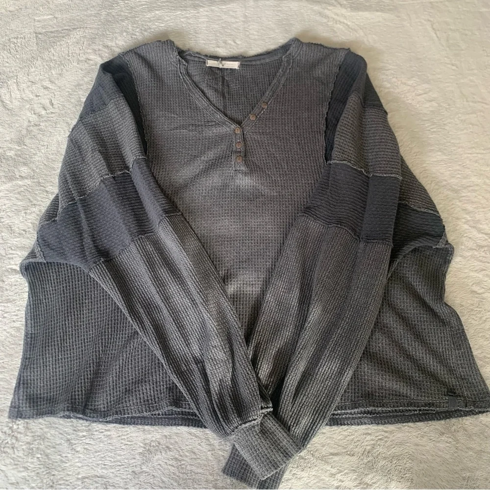 Free People Callisto Henley We The Free Oversized Sz Sm Bohemian Streetwear - Picture 3 of 9